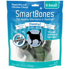 SmartBones Small Bone Chews 4" - Milk & Mint  迷你型潔齒骨(牛奶薄荷味) 6 pack 